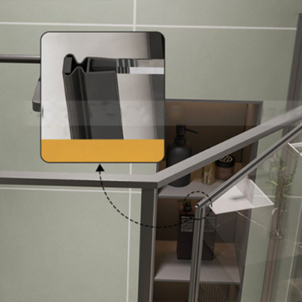 Pivot Diamond-shaped Shower Room Frame Tempered Swing Shower Door