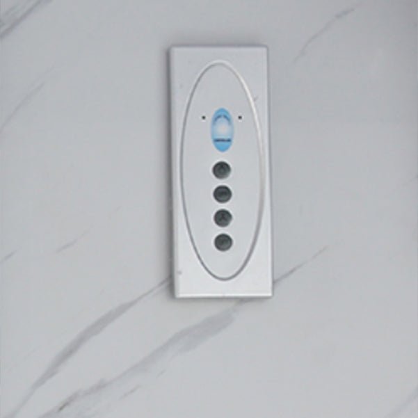 Shower Stall Semi-Frameless Single Sliding Rectangle White Frosted Shower Enclosure