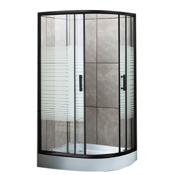 Contemporary Shower Stall Semicircle Metal Framed Shower Stall