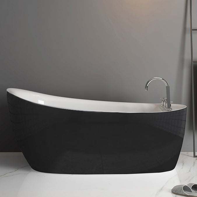 Freestanding Acrylic Bathtub Pop-up Drain Oval Modern Right-Hand Bath