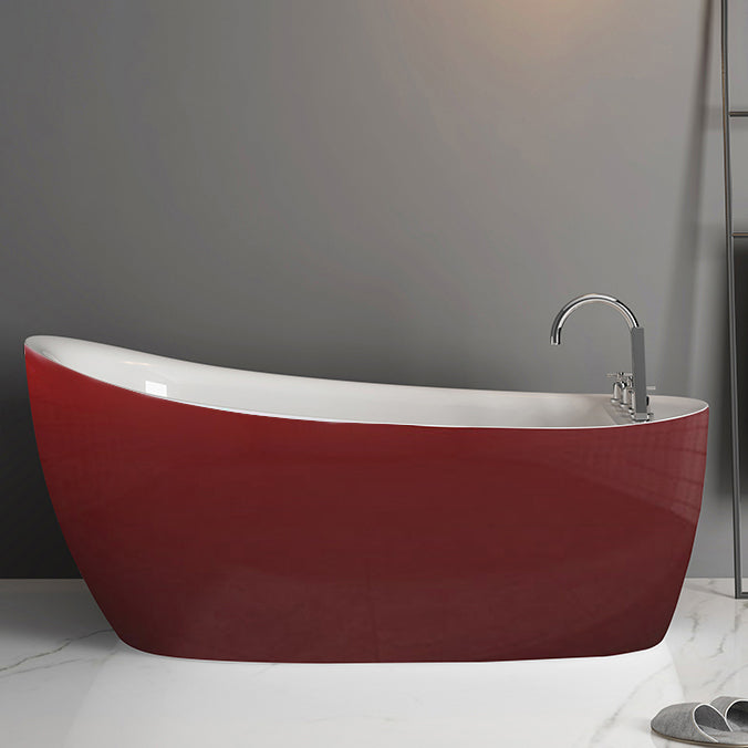 Freestanding Acrylic Bathtub Pop-up Drain Oval Modern Right-Hand Bath