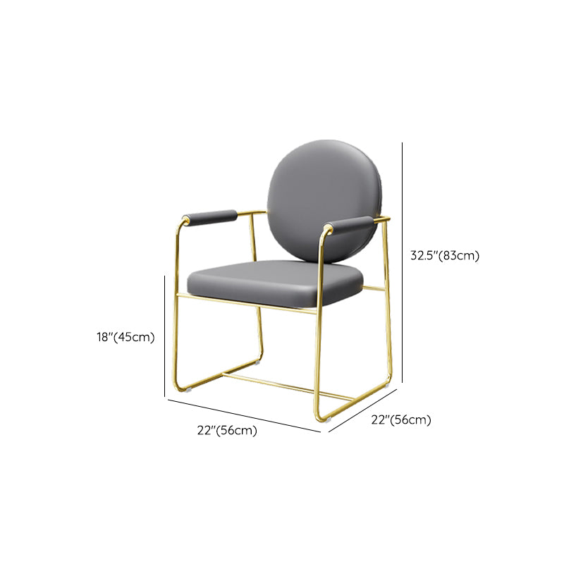 Metal Dinette Set with Gray Chairs 1/2/4/7 Pcs Glam Dining Table Set