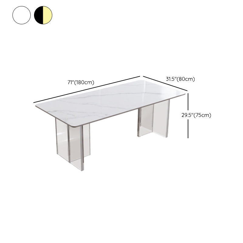 Modern Rectangle Stone Dining Table 1/7 Pieces Dining Set for Dining Room