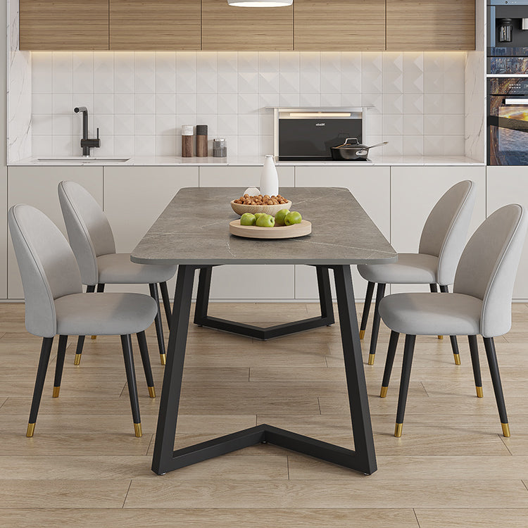 Modern Rectangle Stone Dining Table 1/2/5/7 Pieces Dining Set for Living Room