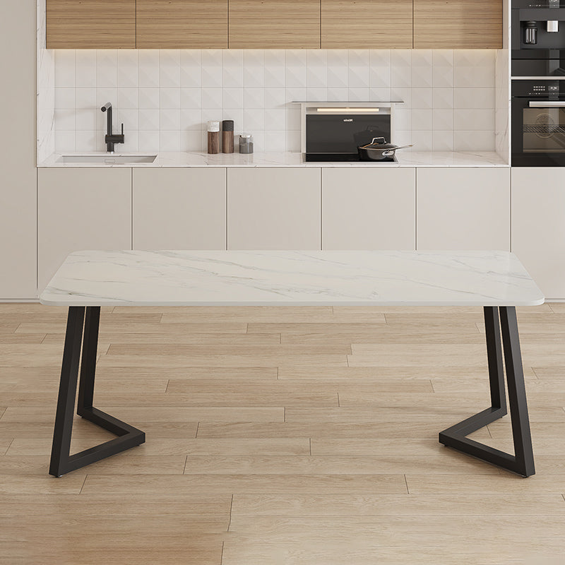 Modern Rectangle Stone Dining Table 1/2/5/7 Pieces Dining Set for Living Room