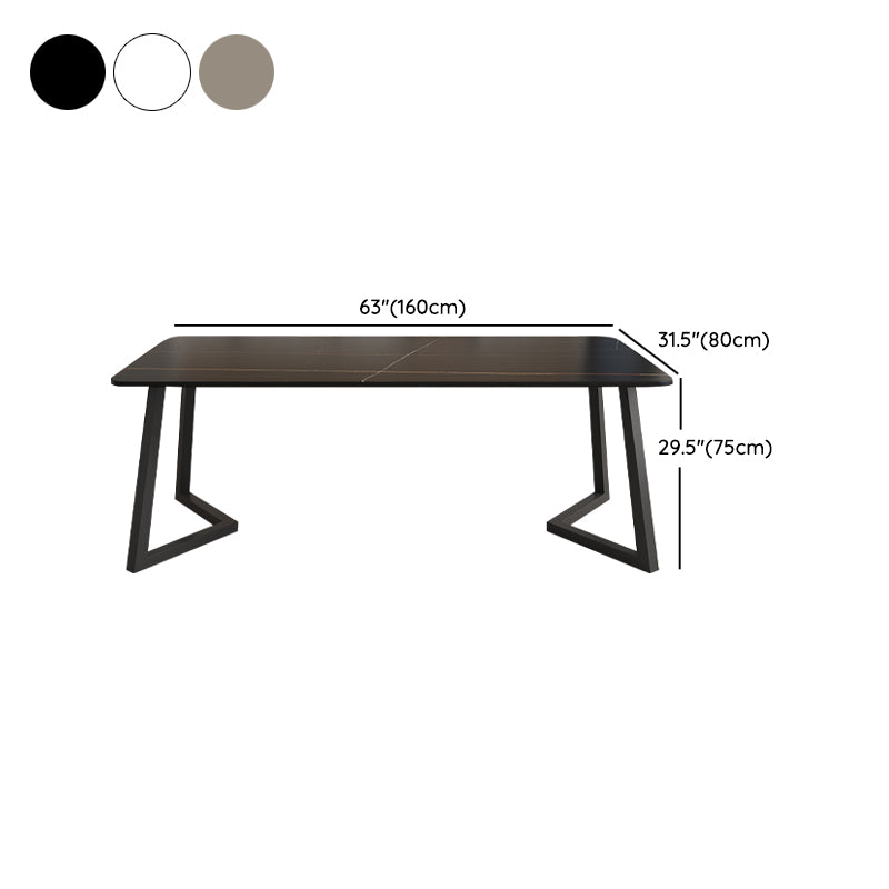 Modern Rectangle Stone Dining Table 1/2/5/7 Pieces Dining Set for Living Room