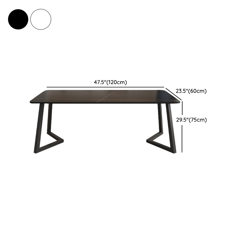 Modern Rectangle Stone Dining Table 1/2/5/7 Pieces Dining Set for Living Room