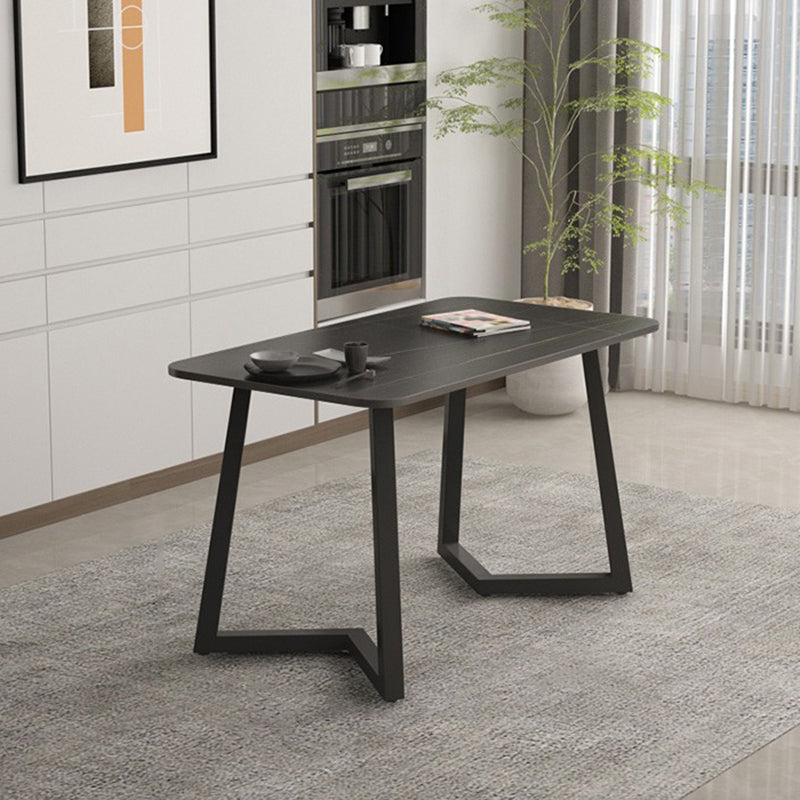 Modern Stone Rectangle Dining Table 1/2/5/7 Pieces Dining Set for Kitchen