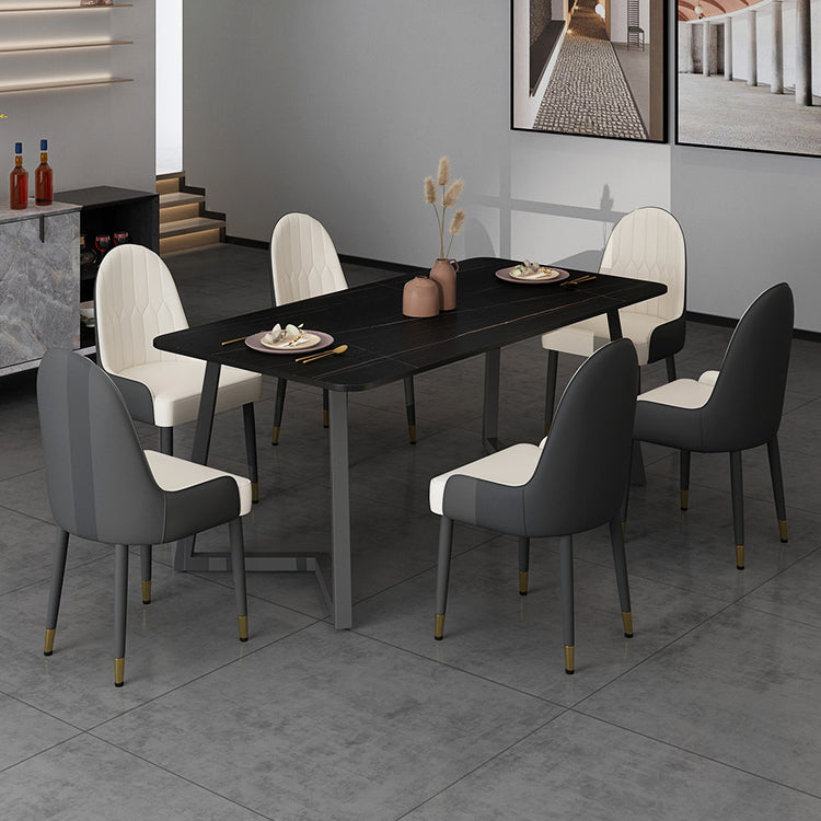 Modern Stone Rectangle Dining Table 1/2/5/7 Pieces Dining Set for Kitchen