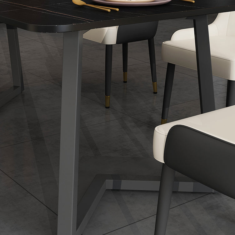 Modern Stone Rectangle Dining Table 1/2/5/7 Pieces Dining Set for Kitchen