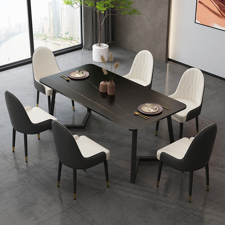 Modern Stone Rectangle Dining Table 1/2/5/7 Pieces Dining Set for Kitchen