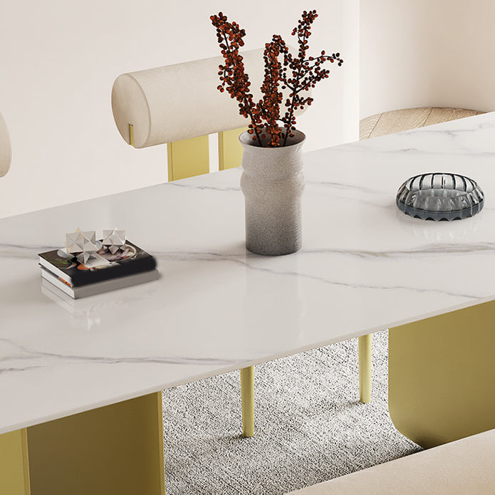Nordic Rectangle Stone Dining Table 1/5 Pieces Dining Set for Dining Room