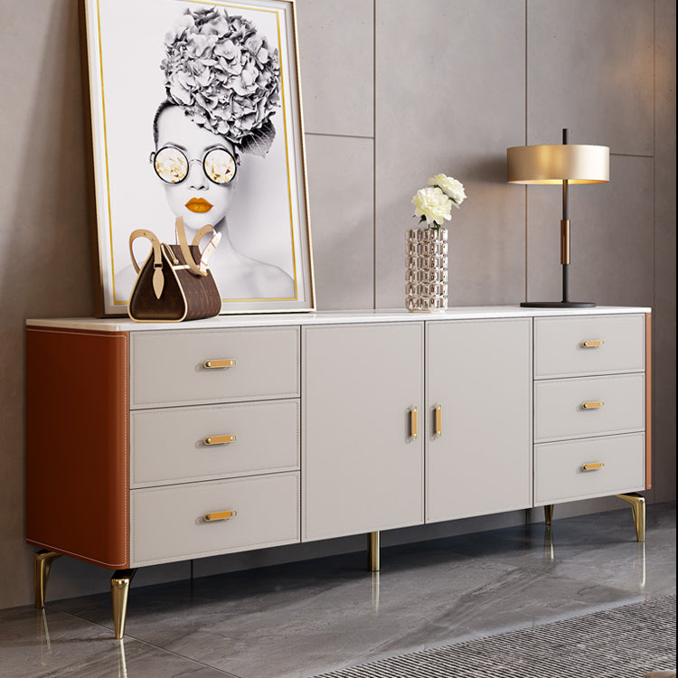 Classic Glam Dresser Stone Storage Chest Dresser with 6 Drawers , 15.6 Inch W