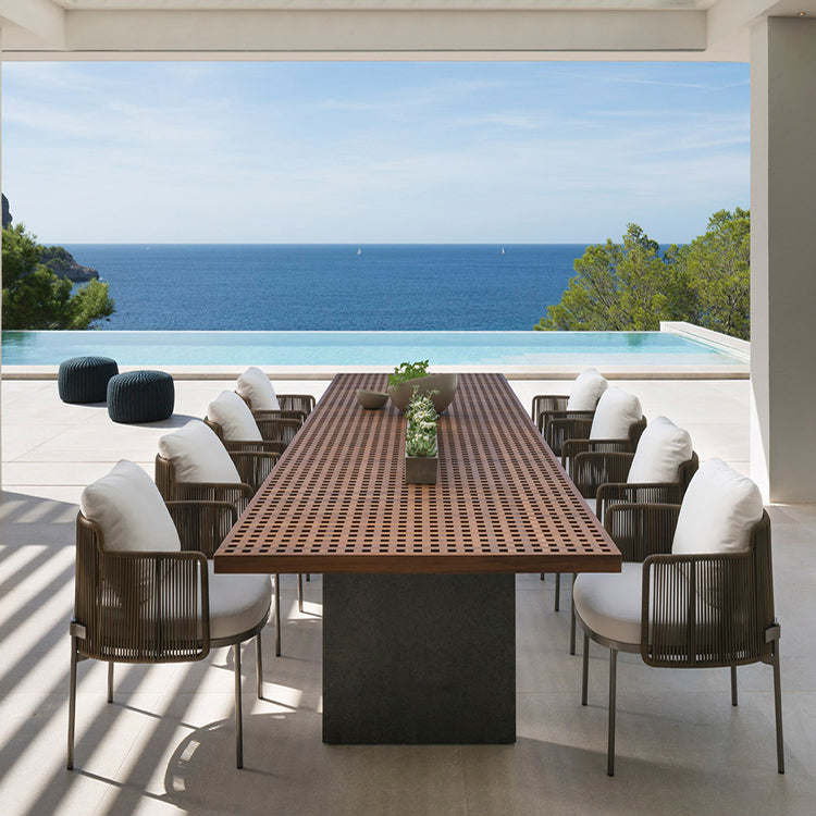 1/9 Pieces Dining Table Set Boho Rectangular Patio Dining Sets