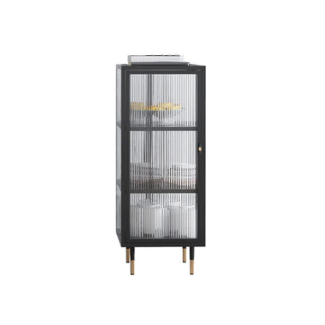 Contemporary China Cabinet Glass Doors Metal Storage Cabinet with Doors