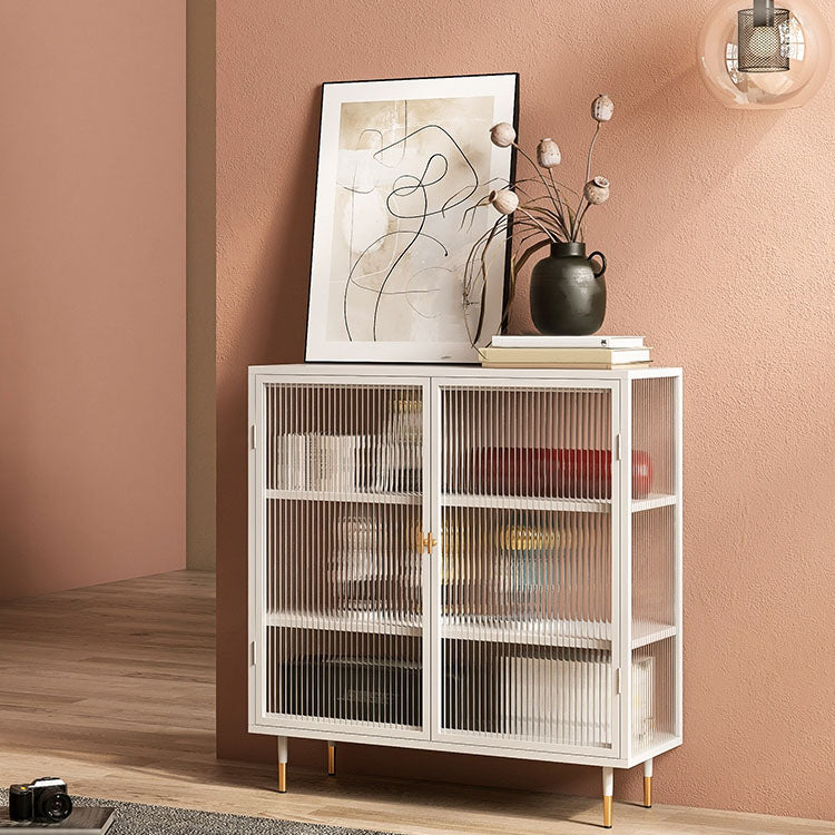 Contemporary China Cabinet Glass Doors Metal Storage Cabinet with Doors