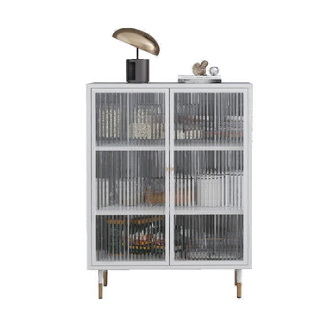 Contemporary China Cabinet Glass Doors Metal Storage Cabinet with Doors