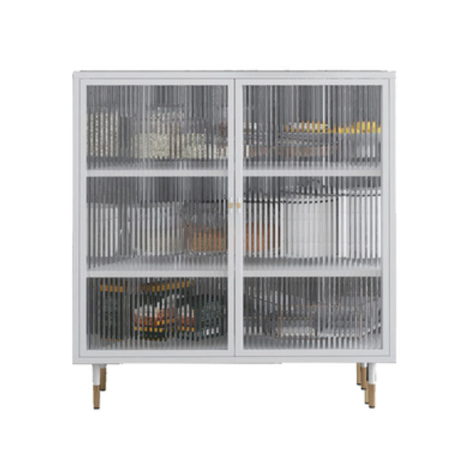 Contemporary China Cabinet Glass Doors Metal Storage Cabinet with Doors