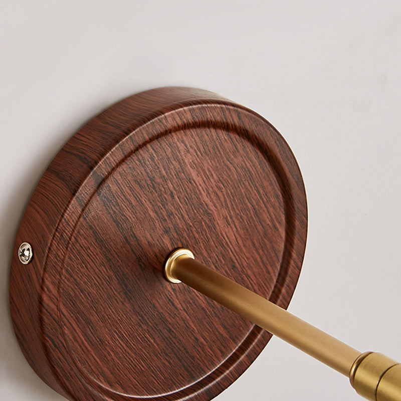 Nordic Style Wall Light Round Shape Wall Lamp with Glass Shade for Bedroom