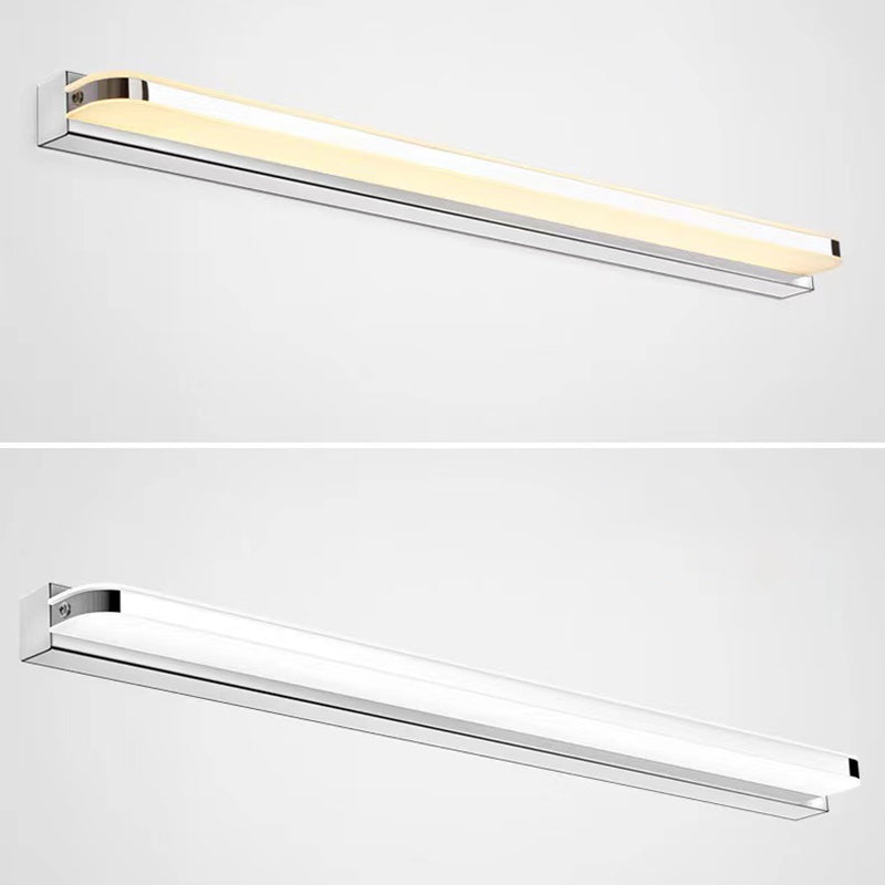 Contemporary White Single Bathroom Vanity Light LED Metal Bath Bar