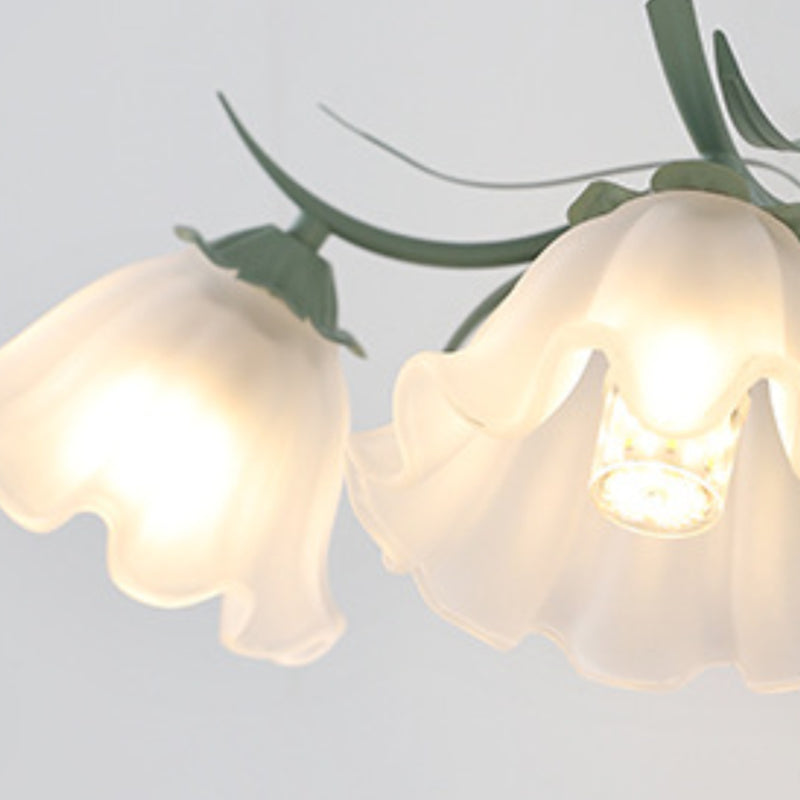 Iron and Glass 1 / 2 - Light Bath Sconce in Green & White Bathroom Vanity Lighting