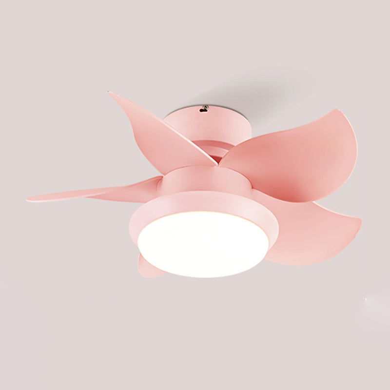 Metal Fan Shape Ceiling Fan Kid Style Single-Light Ceiling Fans Fixtures