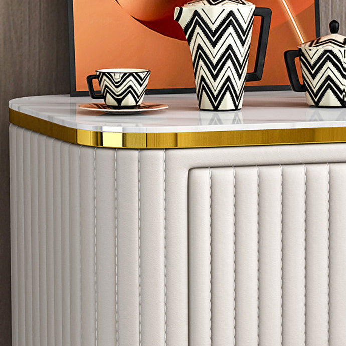 Contemporary Glam Storage Chest Stone Vertical Storage Chest Dresser for Bedroom