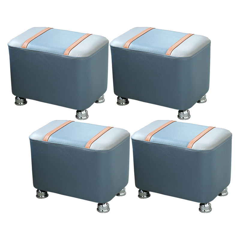 Color Matching Leather Standard Stool Modern Style Simple Rectangular Stool