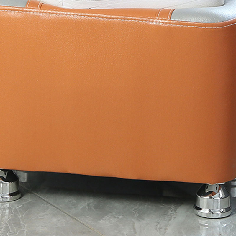 Color Matching Leather Standard Stool Modern Style Simple Rectangular Stool