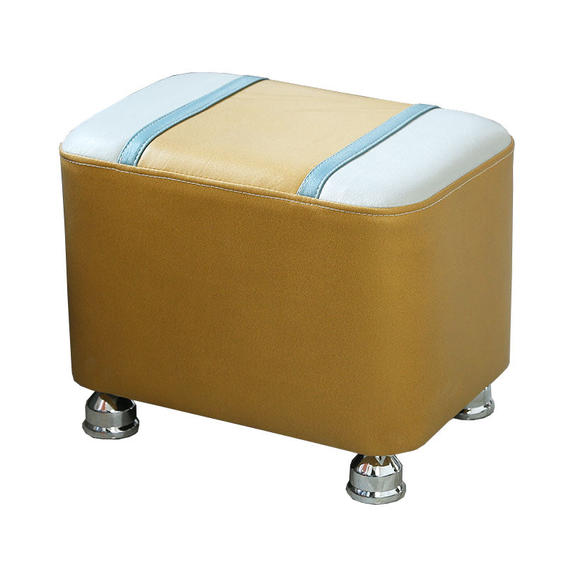 Color Matching Leather Standard Stool Modern Style Simple Rectangular Stool