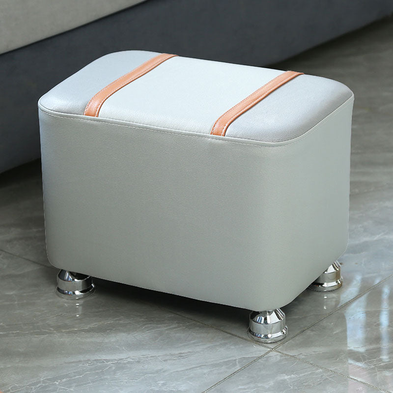Color Matching Leather Standard Stool Modern Style Simple Rectangular Stool