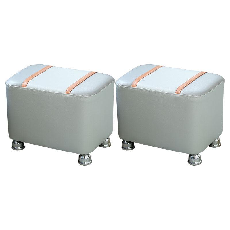 Color Matching Leather Standard Stool Modern Style Simple Rectangular Stool