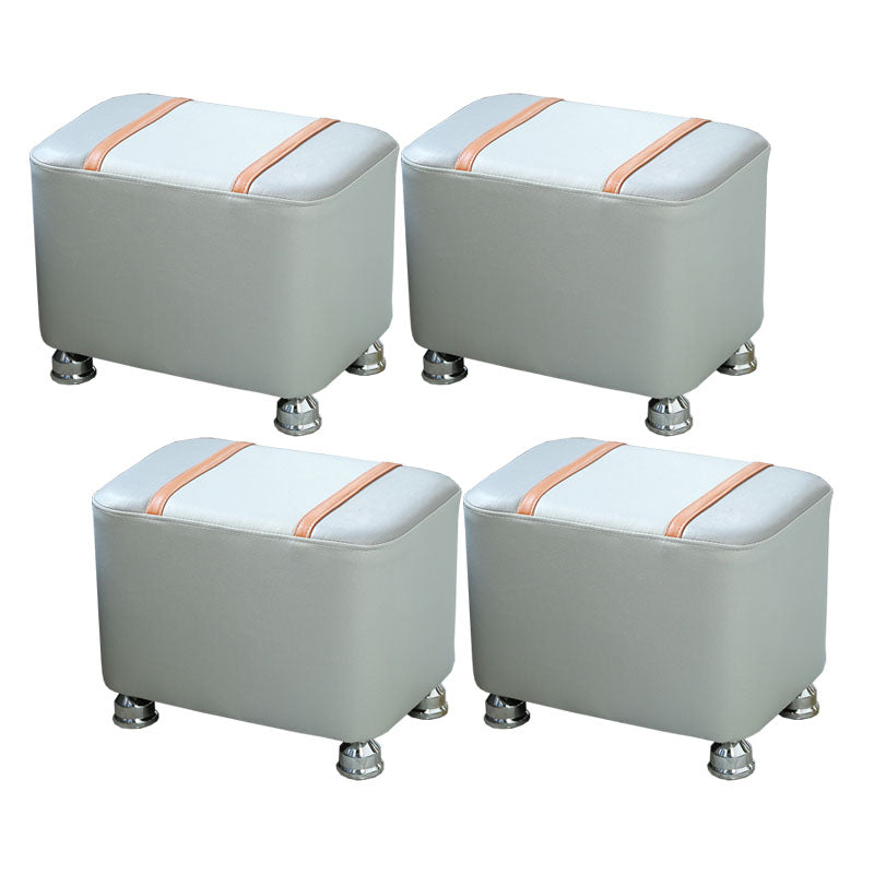 Color Matching Leather Standard Stool Modern Style Simple Rectangular Stool