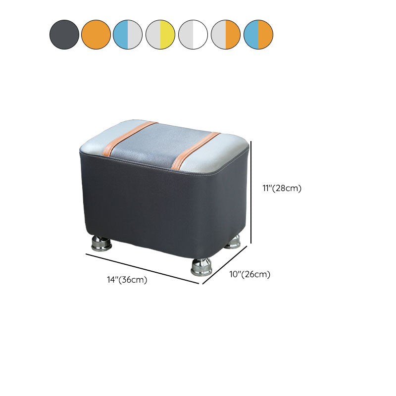 Color Matching Leather Standard Stool Modern Style Simple Rectangular Stool