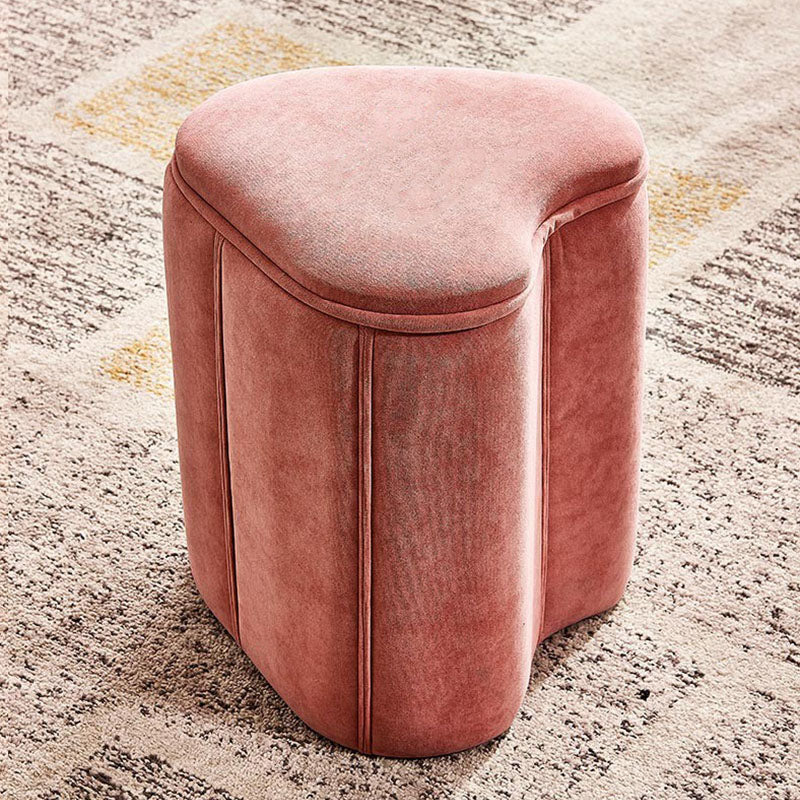 Solid Color Fabric Standard Stool Modern Simple Heart-Shaped Upholstered Footstool