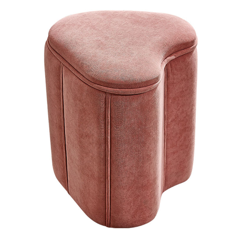 Solid Color Fabric Standard Stool Modern Simple Heart-Shaped Upholstered Footstool