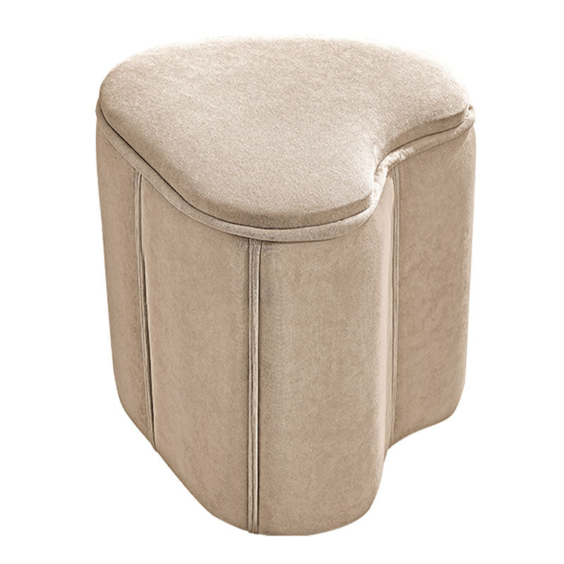 Solid Color Fabric Standard Stool Modern Simple Heart-Shaped Upholstered Footstool