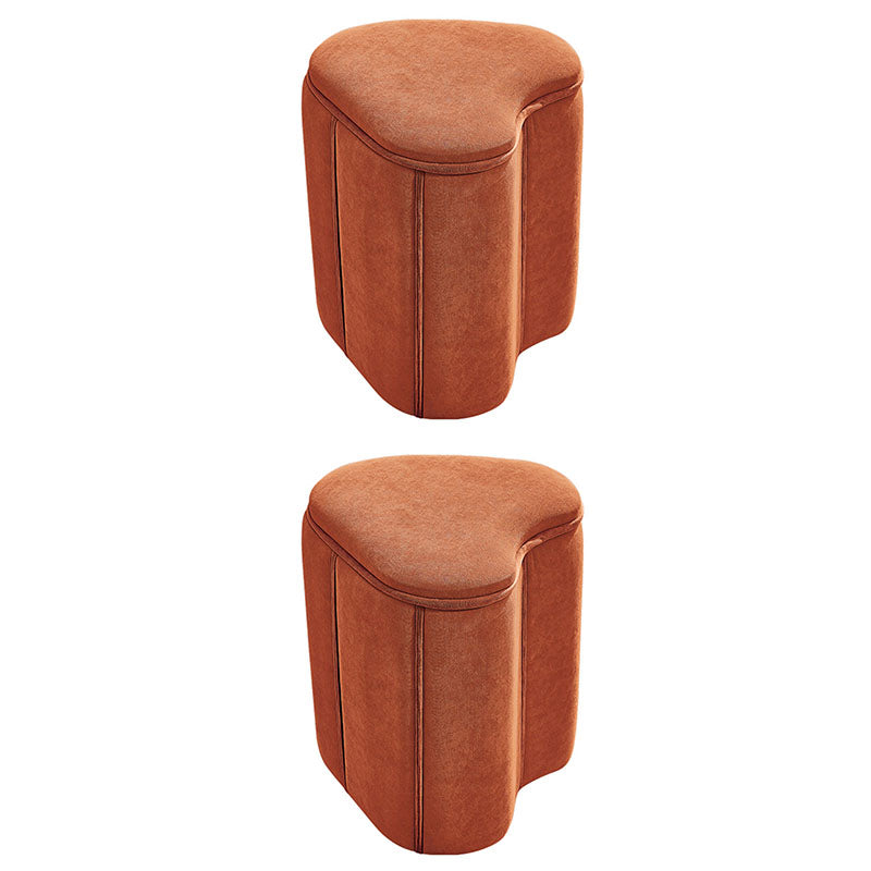 Solid Color Fabric Standard Stool Modern Simple Heart-Shaped Upholstered Footstool