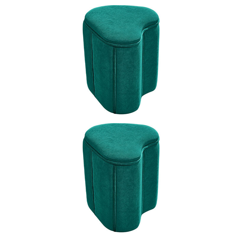 Solid Color Fabric Standard Stool Modern Simple Heart-Shaped Upholstered Footstool