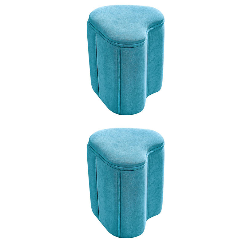 Solid Color Fabric Standard Stool Modern Simple Heart-Shaped Upholstered Footstool