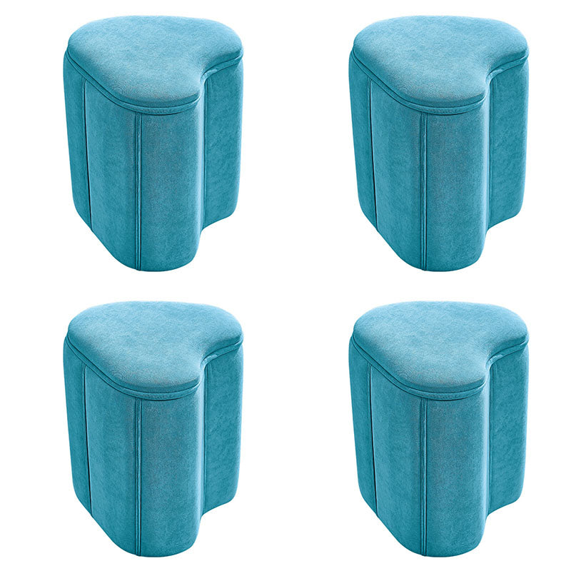Solid Color Fabric Standard Stool Modern Simple Heart-Shaped Upholstered Footstool