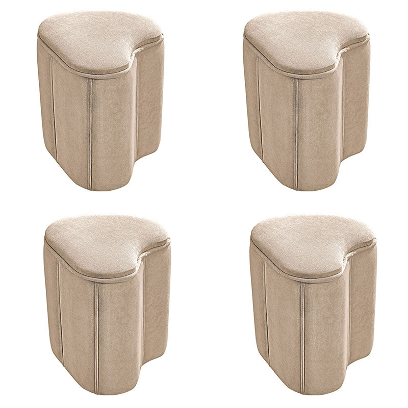 Solid Color Fabric Standard Stool Modern Simple Heart-Shaped Upholstered Footstool