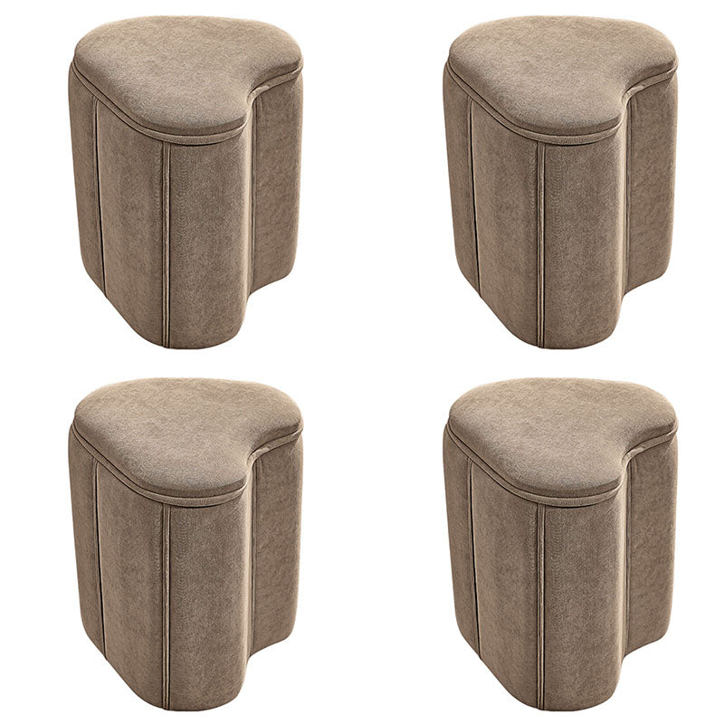 Solid Color Fabric Standard Stool Modern Simple Heart-Shaped Upholstered Footstool