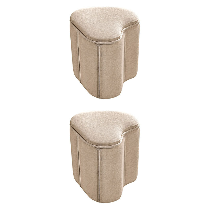 Solid Color Fabric Standard Stool Modern Simple Heart-Shaped Upholstered Footstool