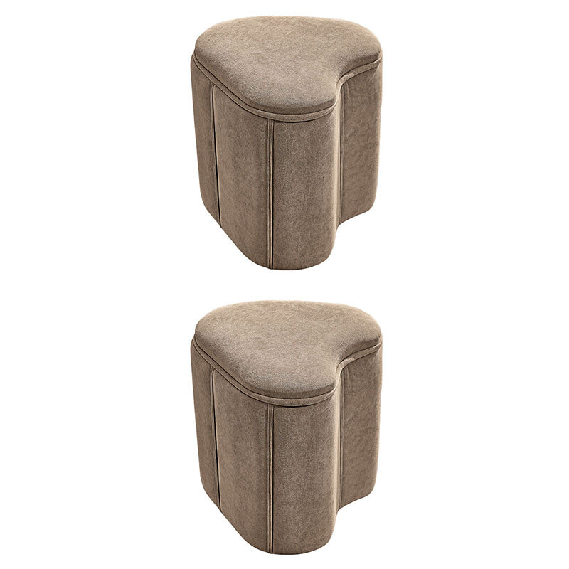 Solid Color Fabric Standard Stool Modern Simple Heart-Shaped Upholstered Footstool