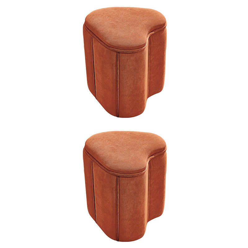 Solid Color Fabric Standard Stool Modern Simple Heart-Shaped Upholstered Footstool