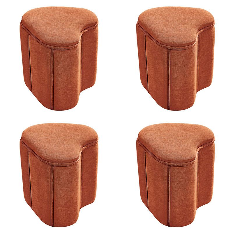 Solid Color Fabric Standard Stool Modern Simple Heart-Shaped Upholstered Footstool