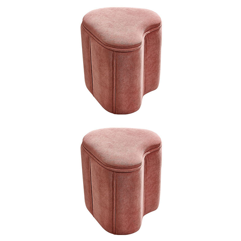Solid Color Fabric Standard Stool Modern Simple Heart-Shaped Upholstered Footstool