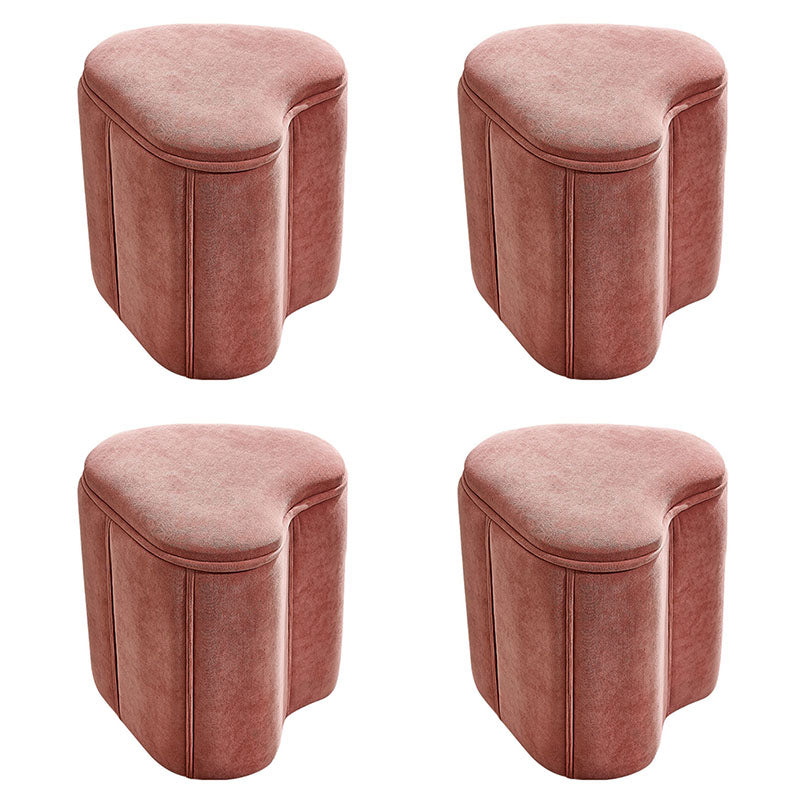 Solid Color Fabric Standard Stool Modern Simple Heart-Shaped Upholstered Footstool