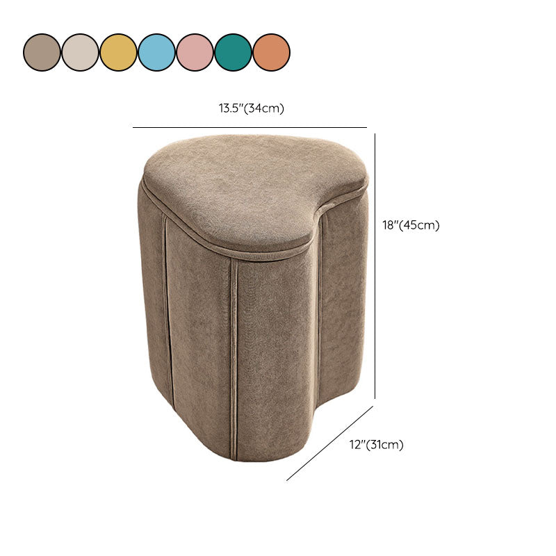Solid Color Fabric Standard Stool Modern Simple Heart-Shaped Upholstered Footstool